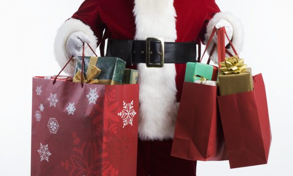 Santa Carrying Shopping Bags