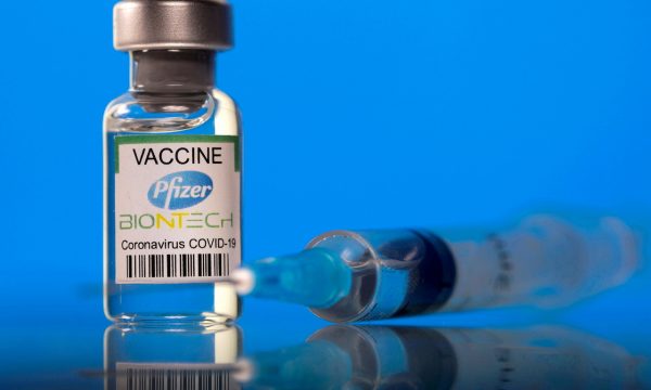 FILE PHOTO: Picture illustration of a vial labelled with the Pfizer-BioNTech coronavirus disease (COVID-19) vaccine